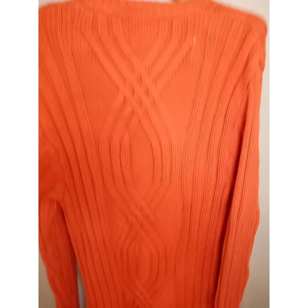 Harley Davidson‎ Pull Over Sweater Mens Heavy Cable Knit Orange Small